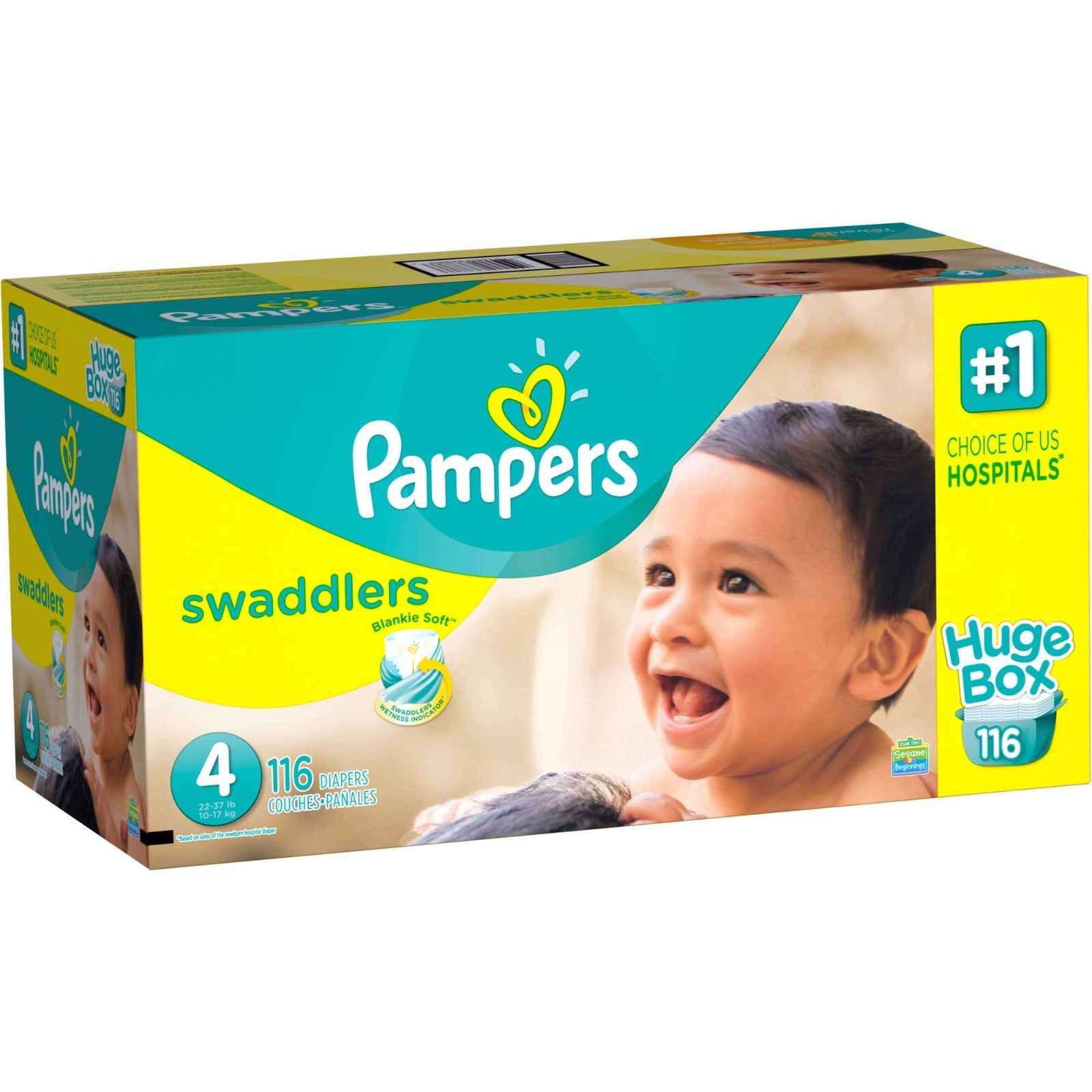 Pampers Swaddlers Diapers Huge Box Choose Size 1.2.3.4.5.6 Newborn free